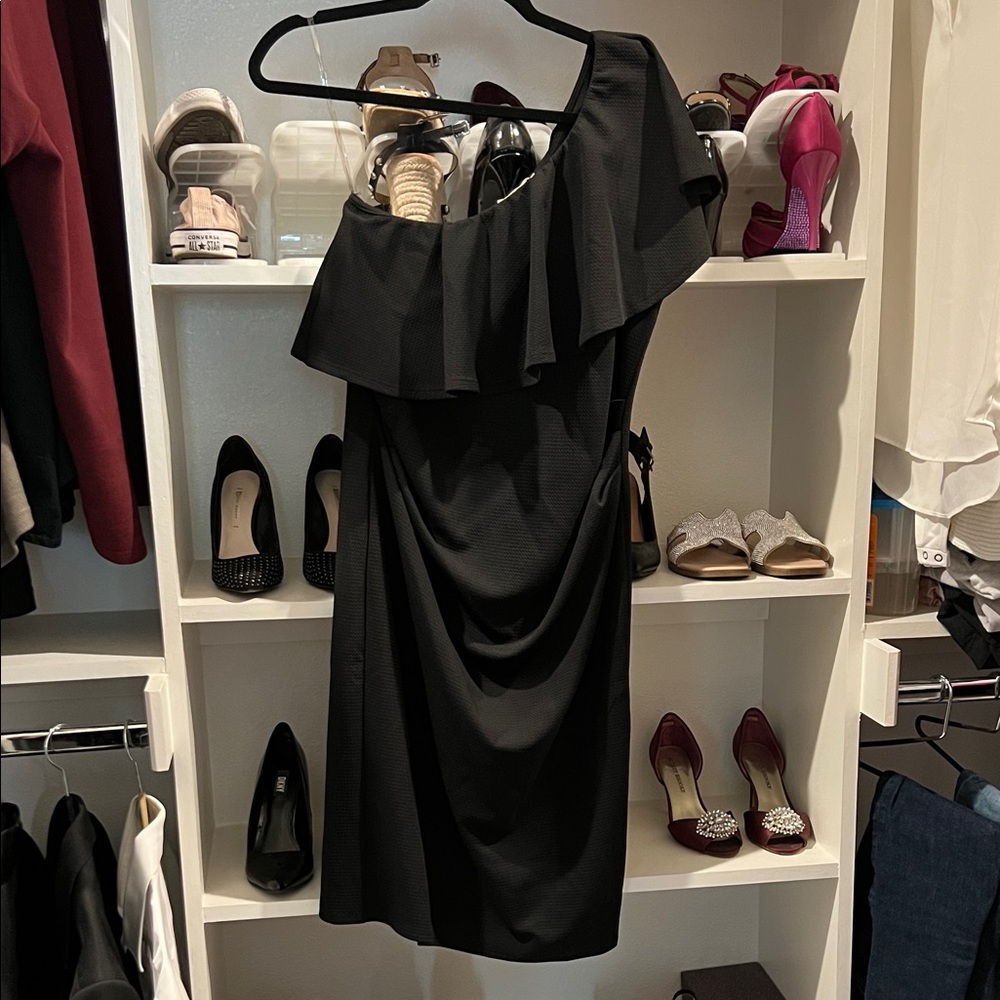 Elegant Black One-Shoulder Dress Maternity